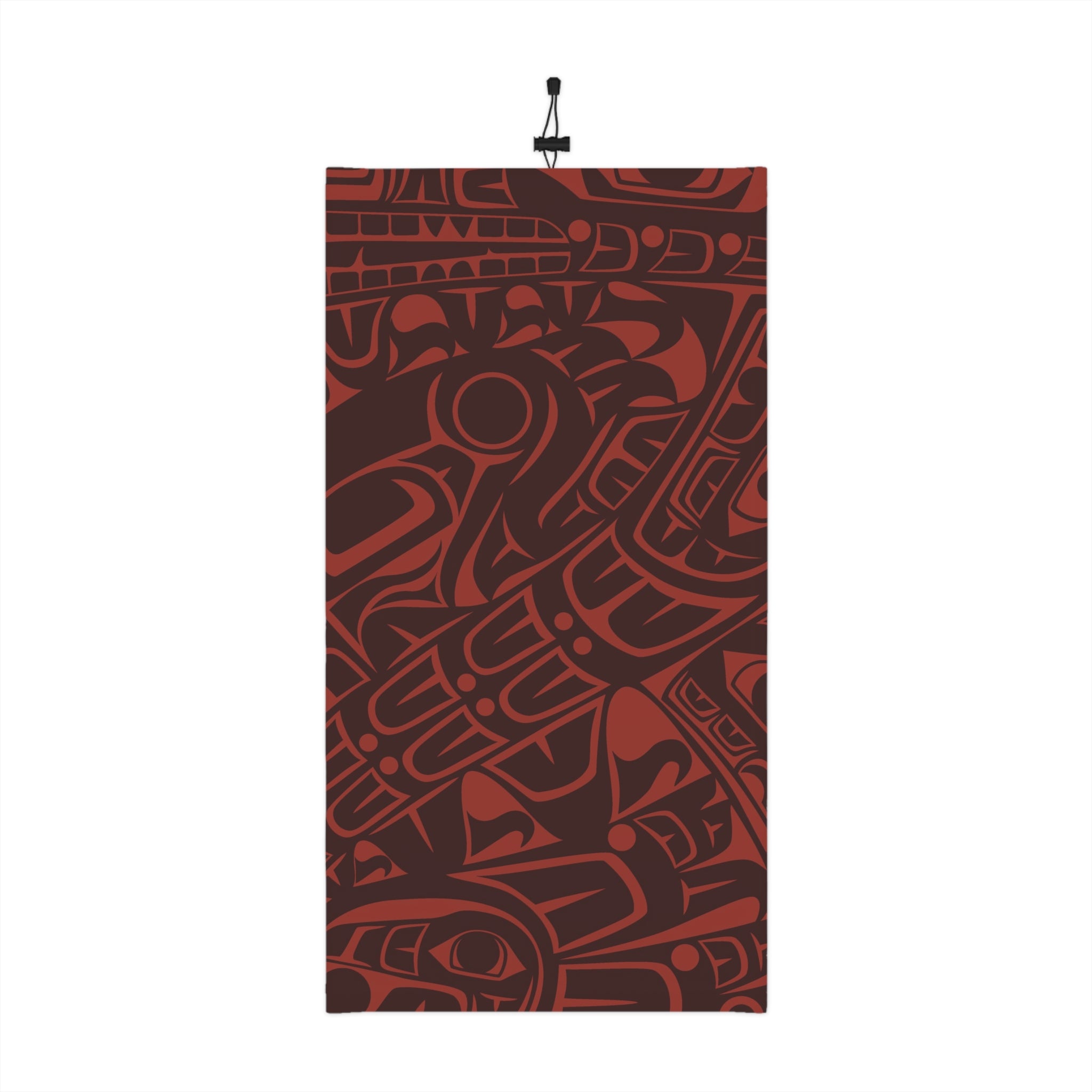 Neck Gaiter, Headband with Drawstring - Signature Print - Raven Red