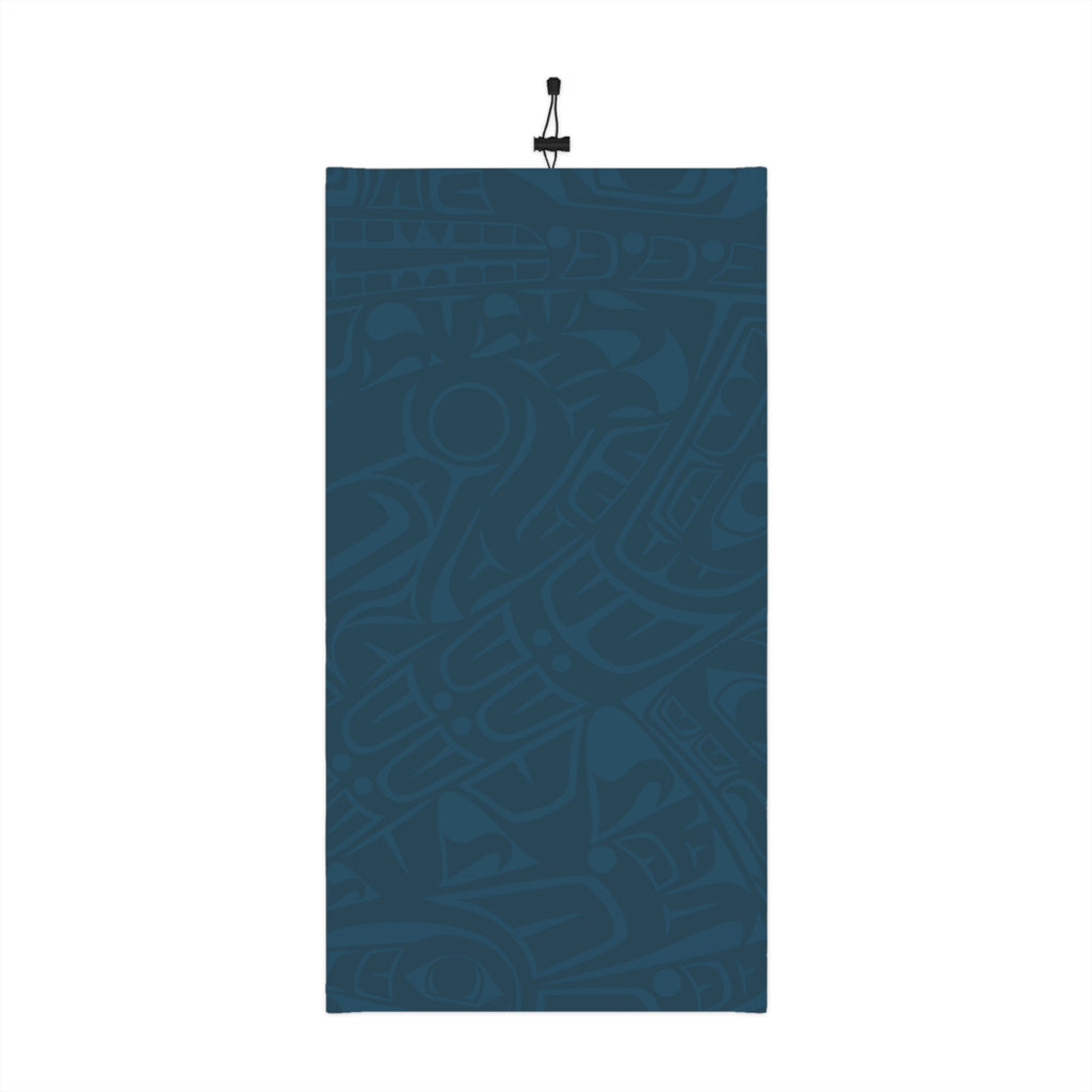 Neck Gaiter, Headband with Drawstring - Signature Print - Atlantic Blue