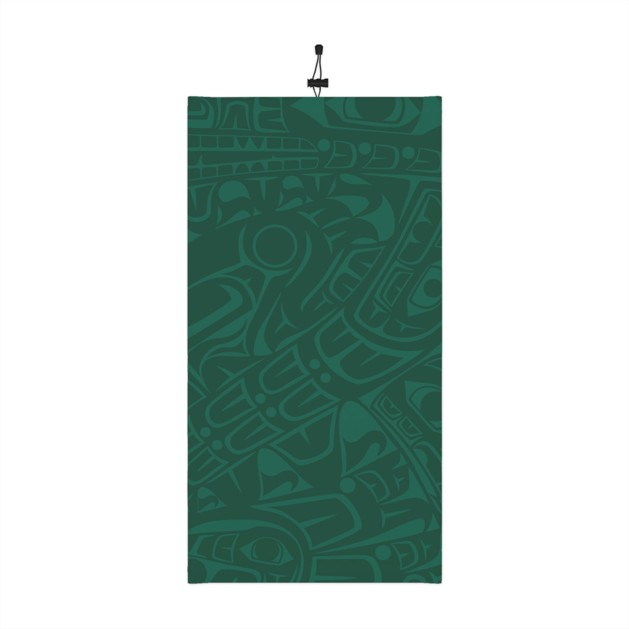 Neck Gaiter, Headband with Drawstring – Signature Print – Spruce Green