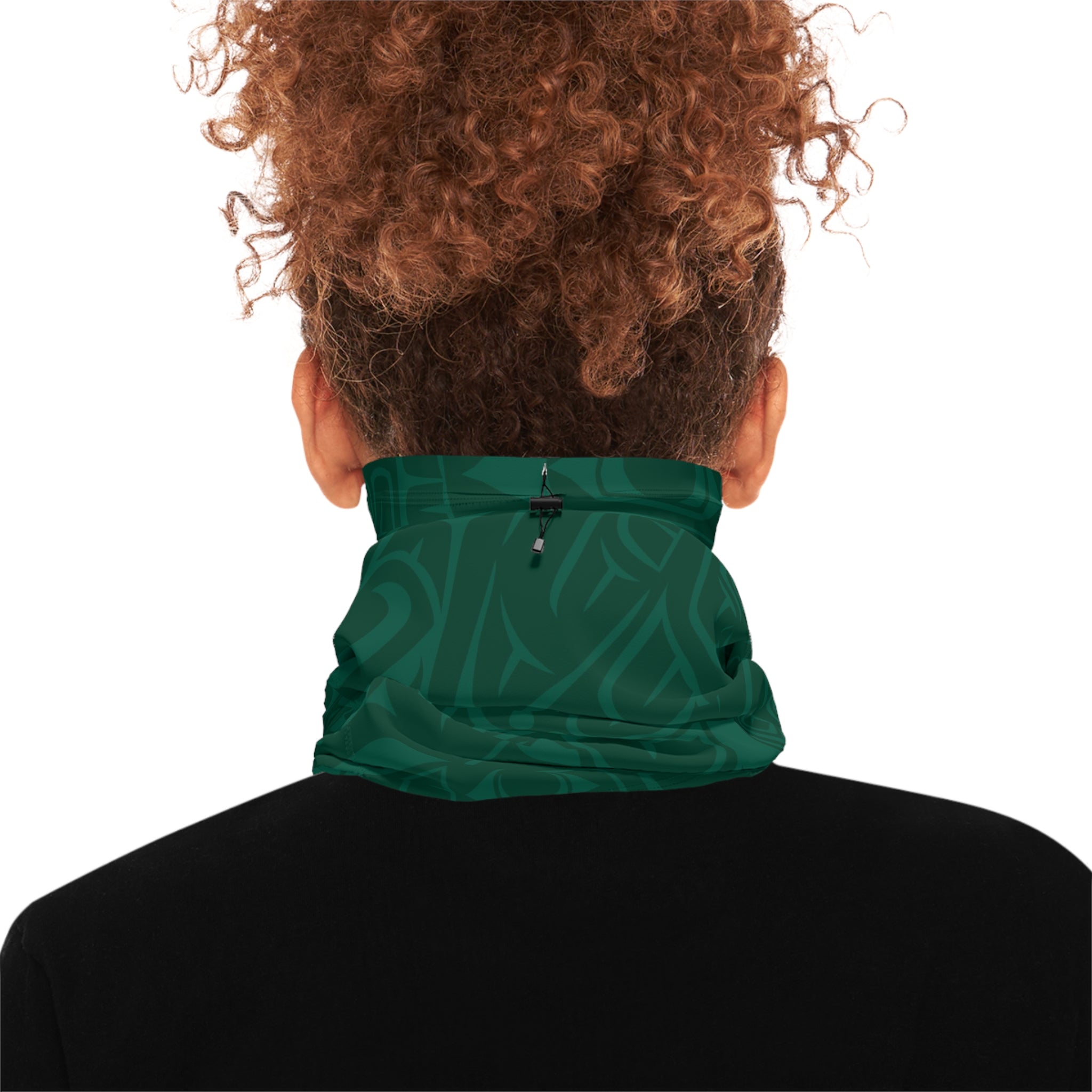 Neck Gaiter, Headband with Drawstring – Signature Print – Spruce Green