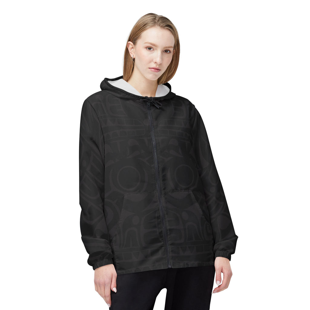 Unisex Windbreaker | Signature Print in Black & Gray