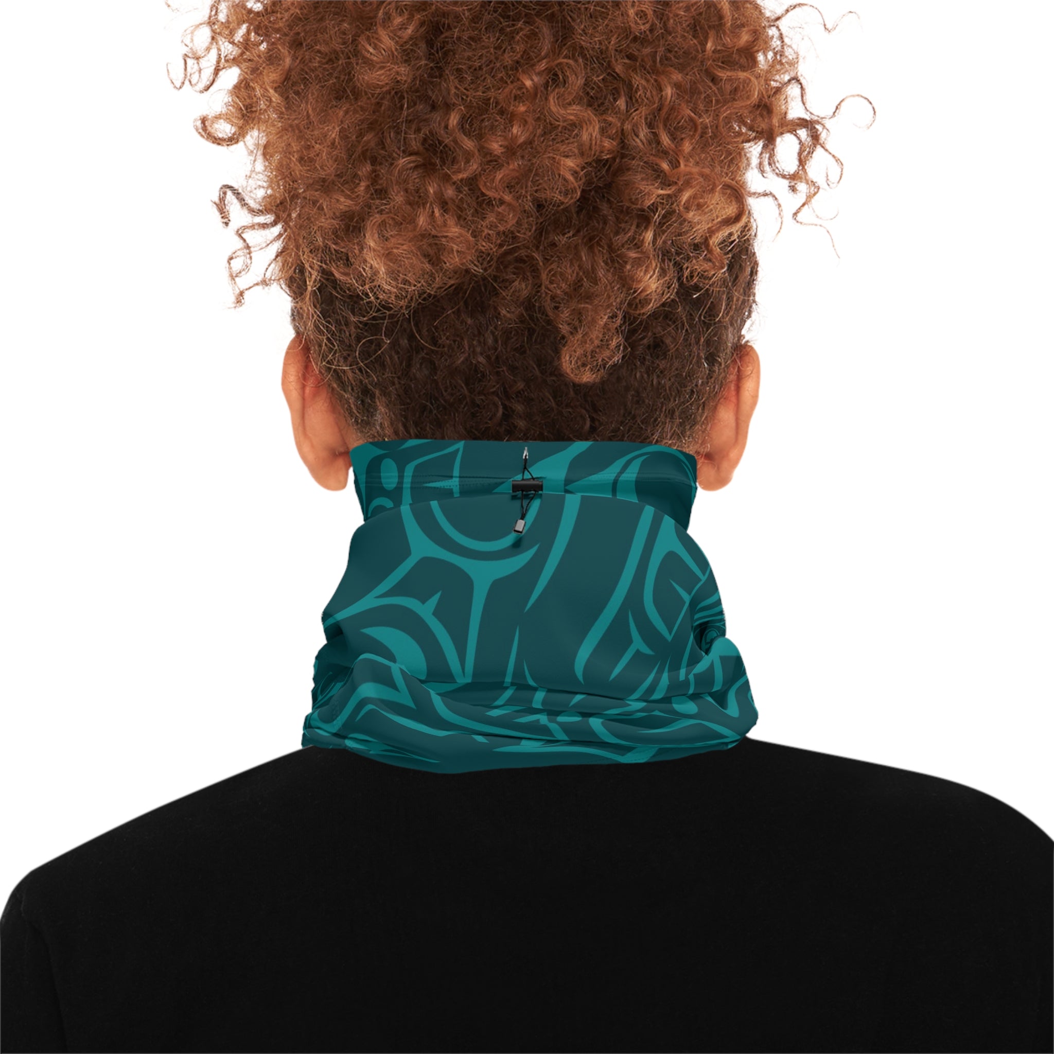 Neck Gaiter, Headband with Drawstring – Signature Print – Tidal Teal