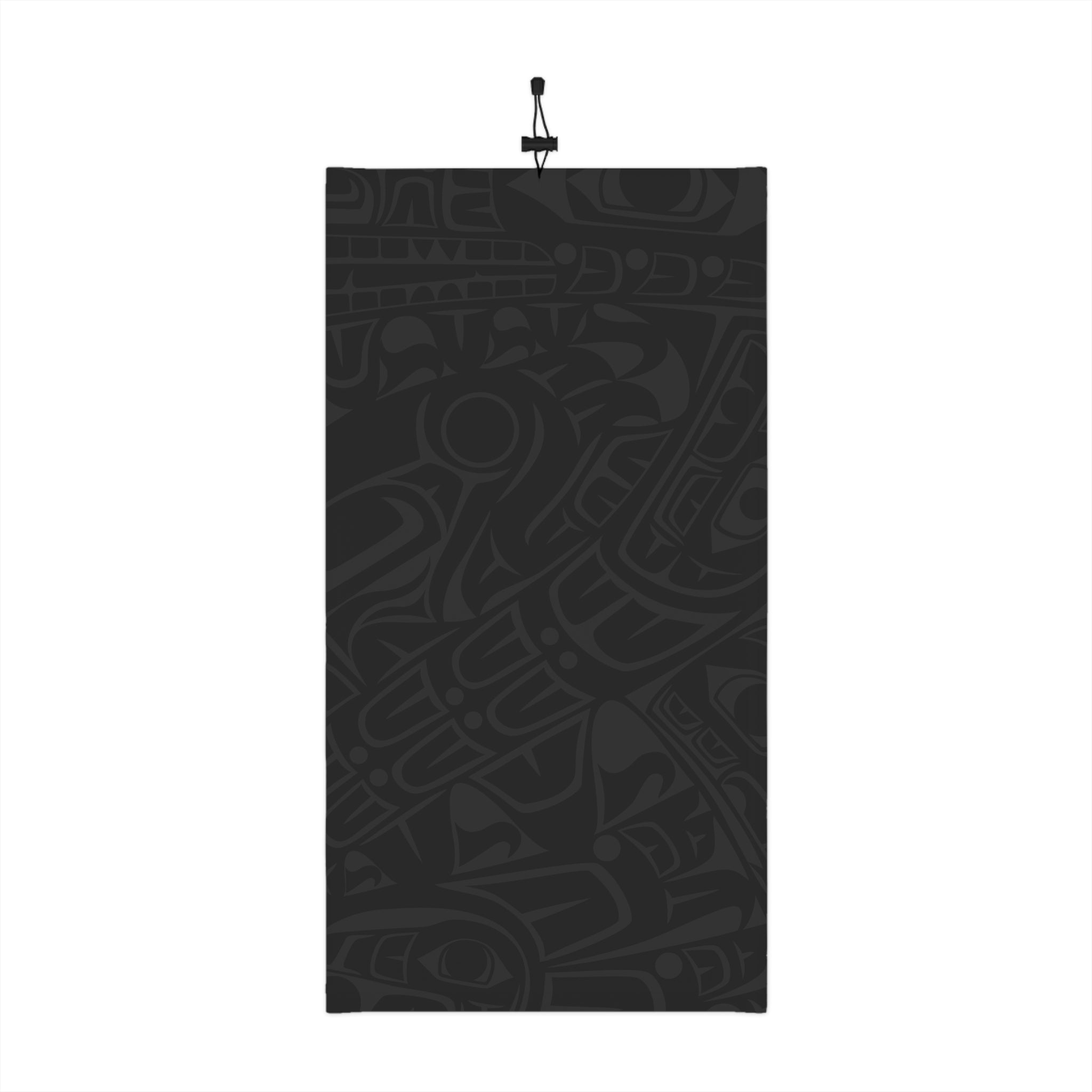 Neck Gaiter, Headband with Drawstring – Signature Print – Black & Gray