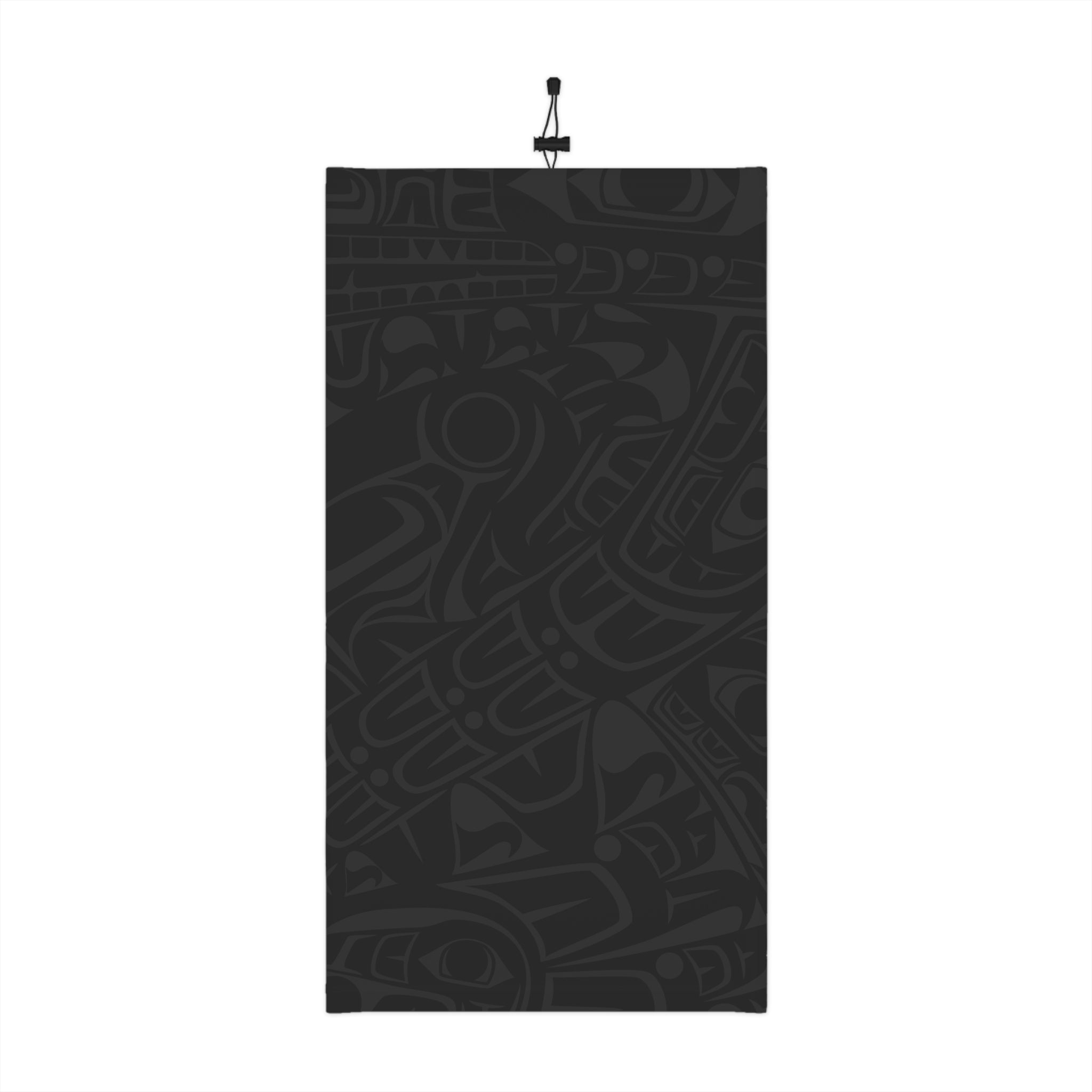 Neck Gaiter, Headband with Drawstring – Signature Print – Black & Gray